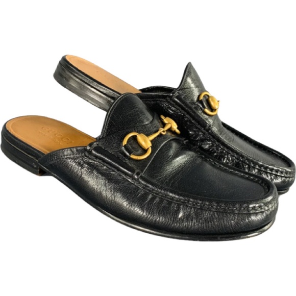 Gucci horsebit leather slip on men’s mules loafers slippers size 7.5 - Picture 10 of 12